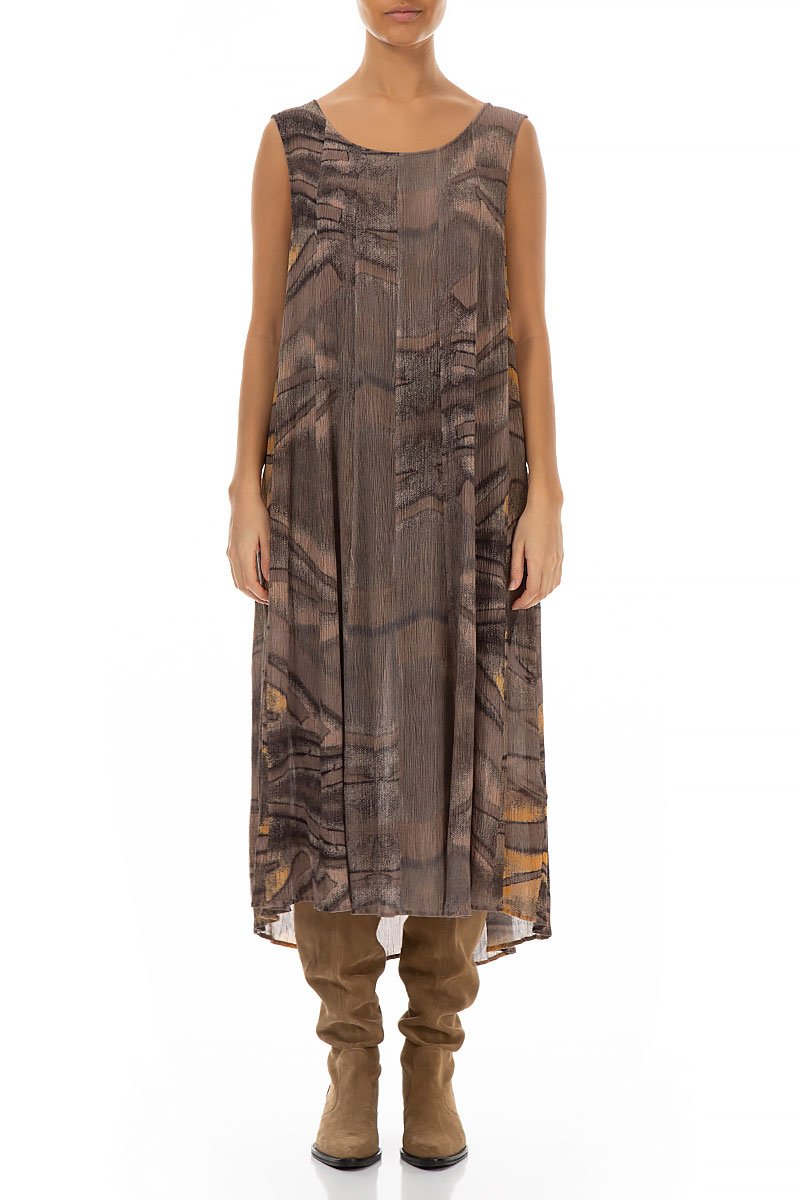 Sleeveless Barnwood Silk Viscose Dress