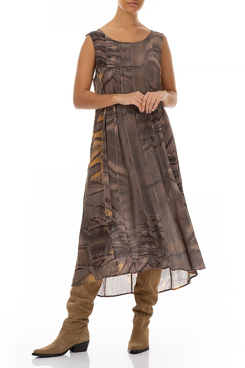 Sleeveless Barnwood Silk Viscose Dress