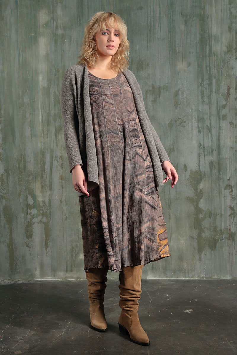 Sleeveless Barnwood Silk Viscose Dress
