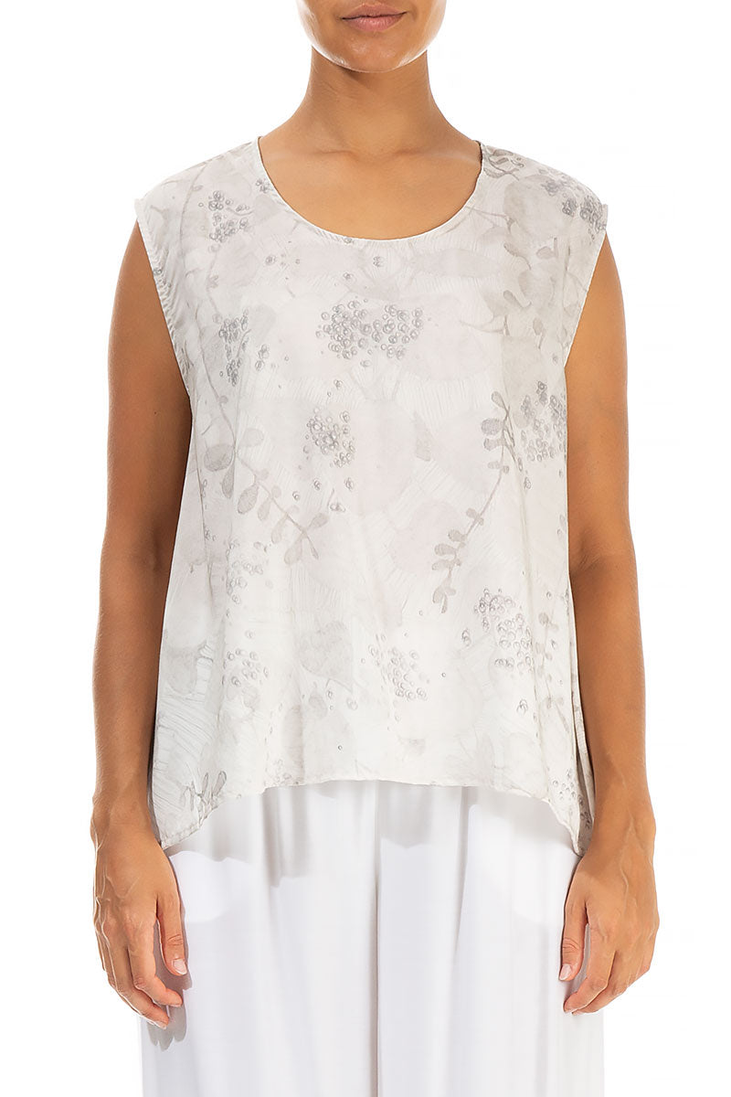 Sleeveless Blossom Silk Bamboo Blouse