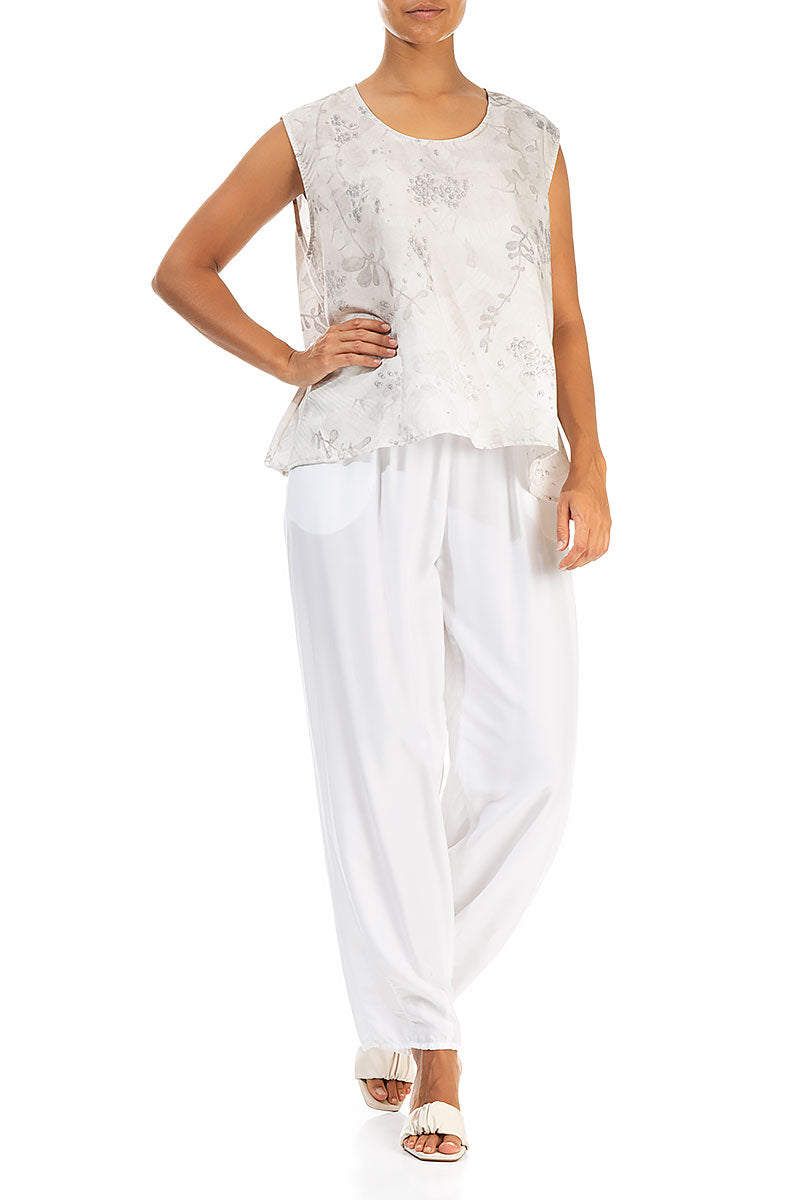 Sleeveless Blossom Silk Bamboo Blouse