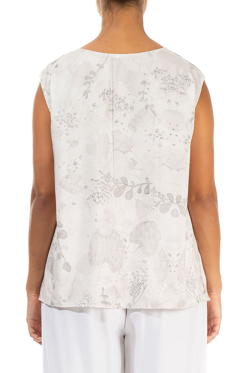 Sleeveless Blossom Silk Bamboo Blouse
