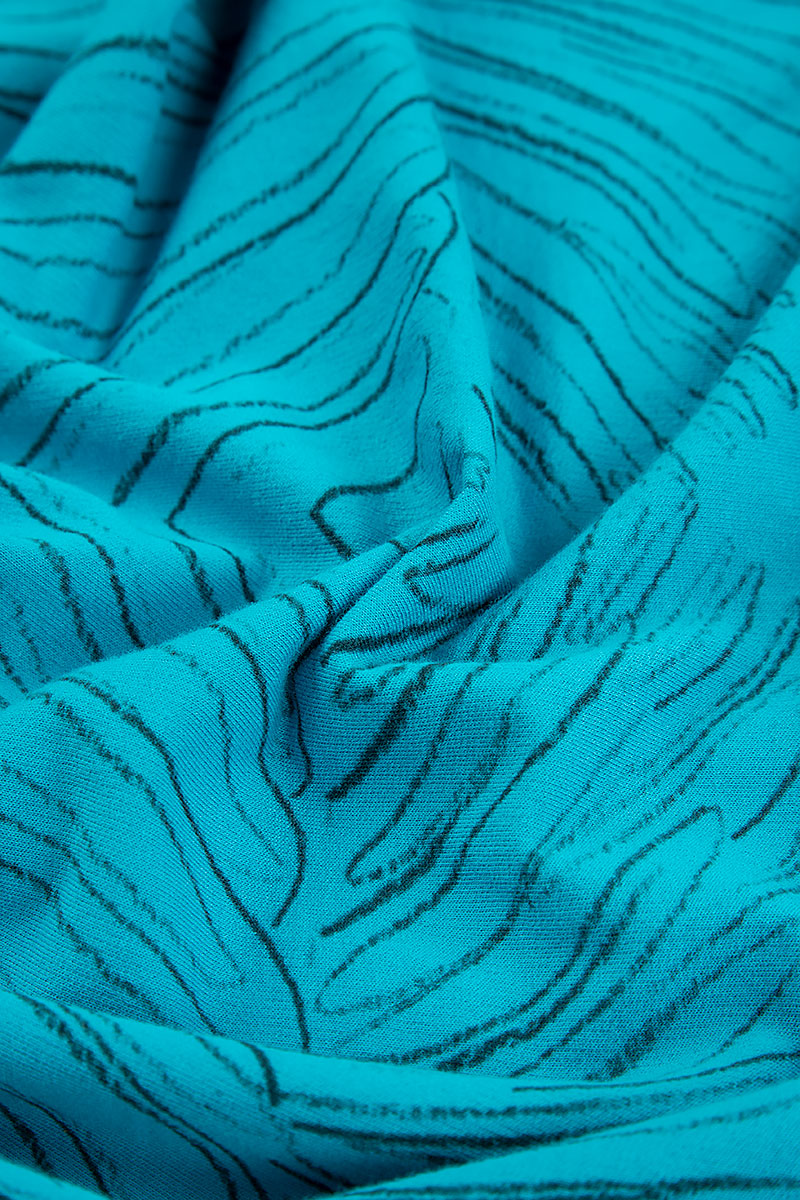 Sleeveless Feathers Bright Turquoise Cotton Tunic