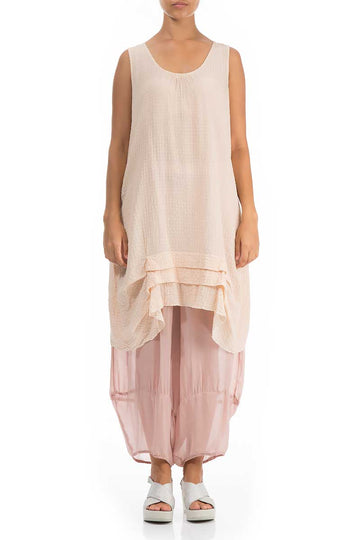 Sleeveless Neutral Silk Tunic