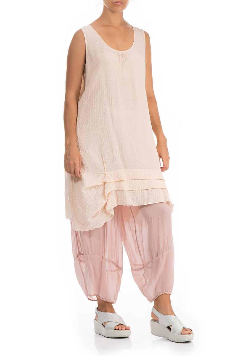 Sleeveless Neutral Silk Tunic