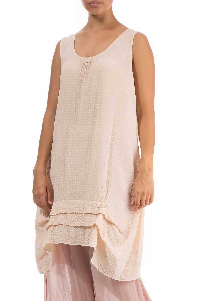 Sleeveless Neutral Silk Tunic