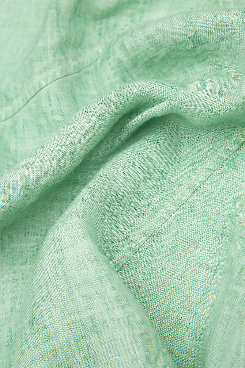Sleeveless Washed Out Spring Green Linen Tunic