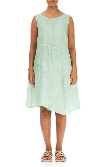 Sleeveless Washed Out Spring Green Linen Tunic