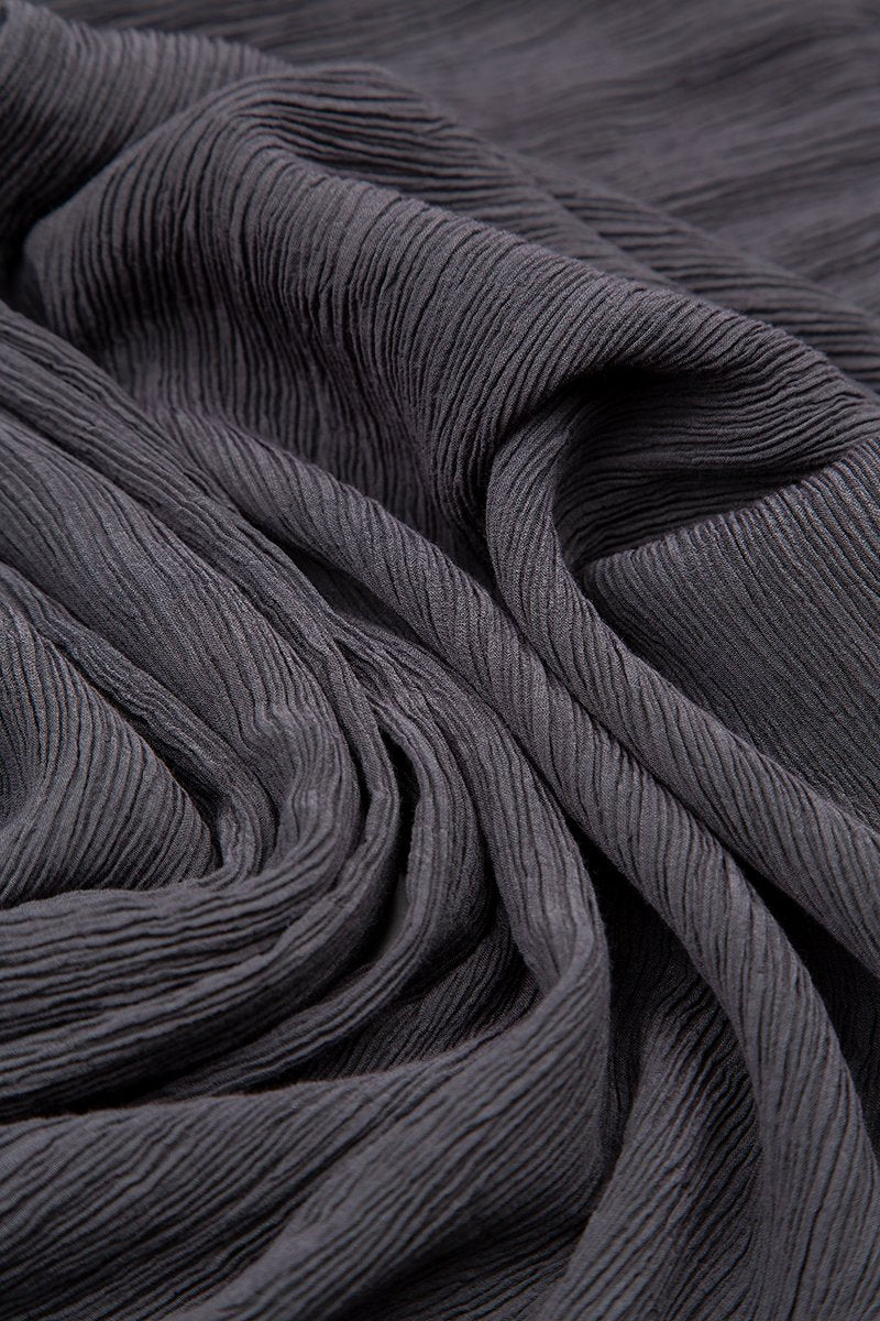 Straight Storm Grey Silk Viscose Trousers