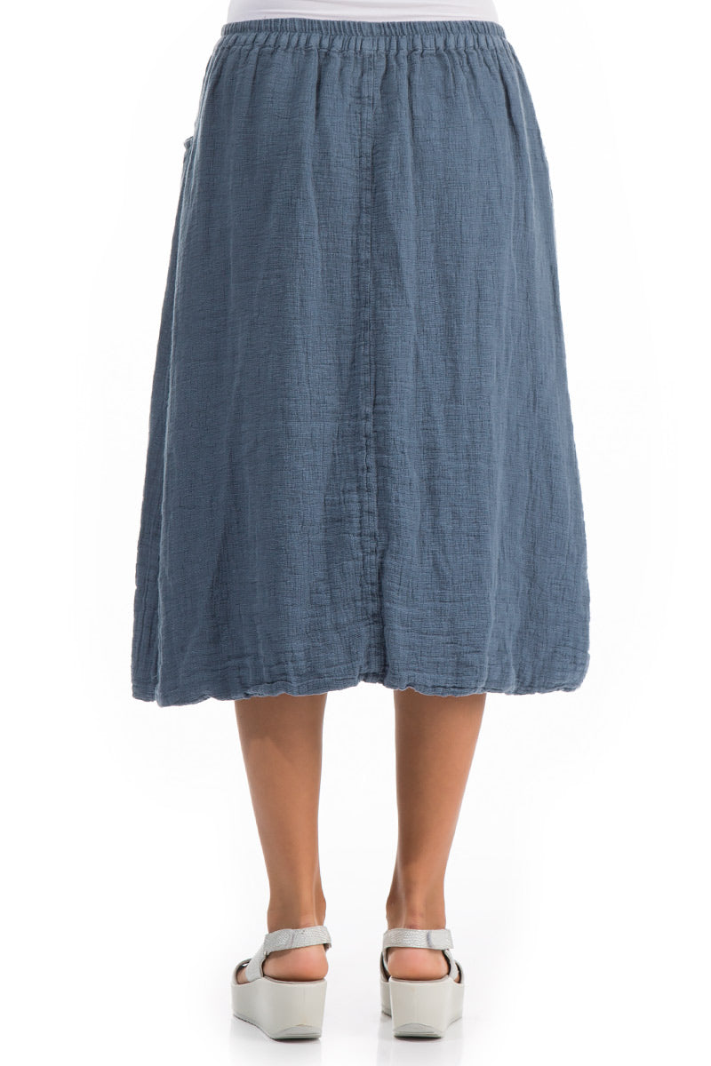 Straights Blue Linen Skirt