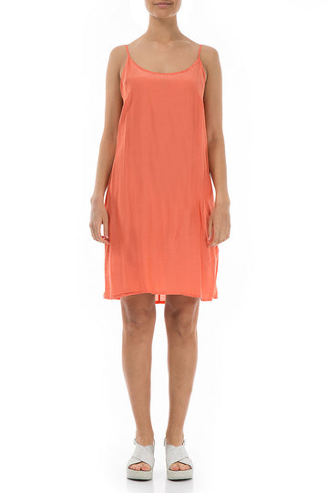 Strap New Orange Silk Bamboo  Dress