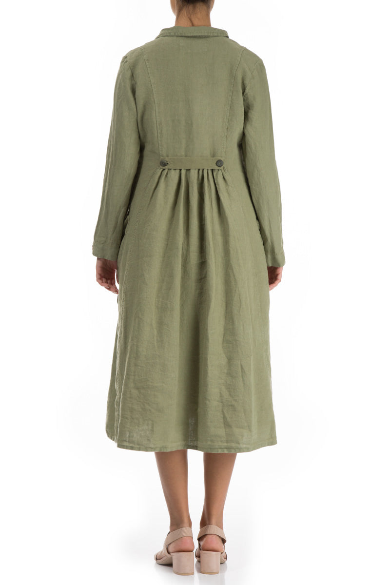 Stylish Long Khaki Linen Jacket