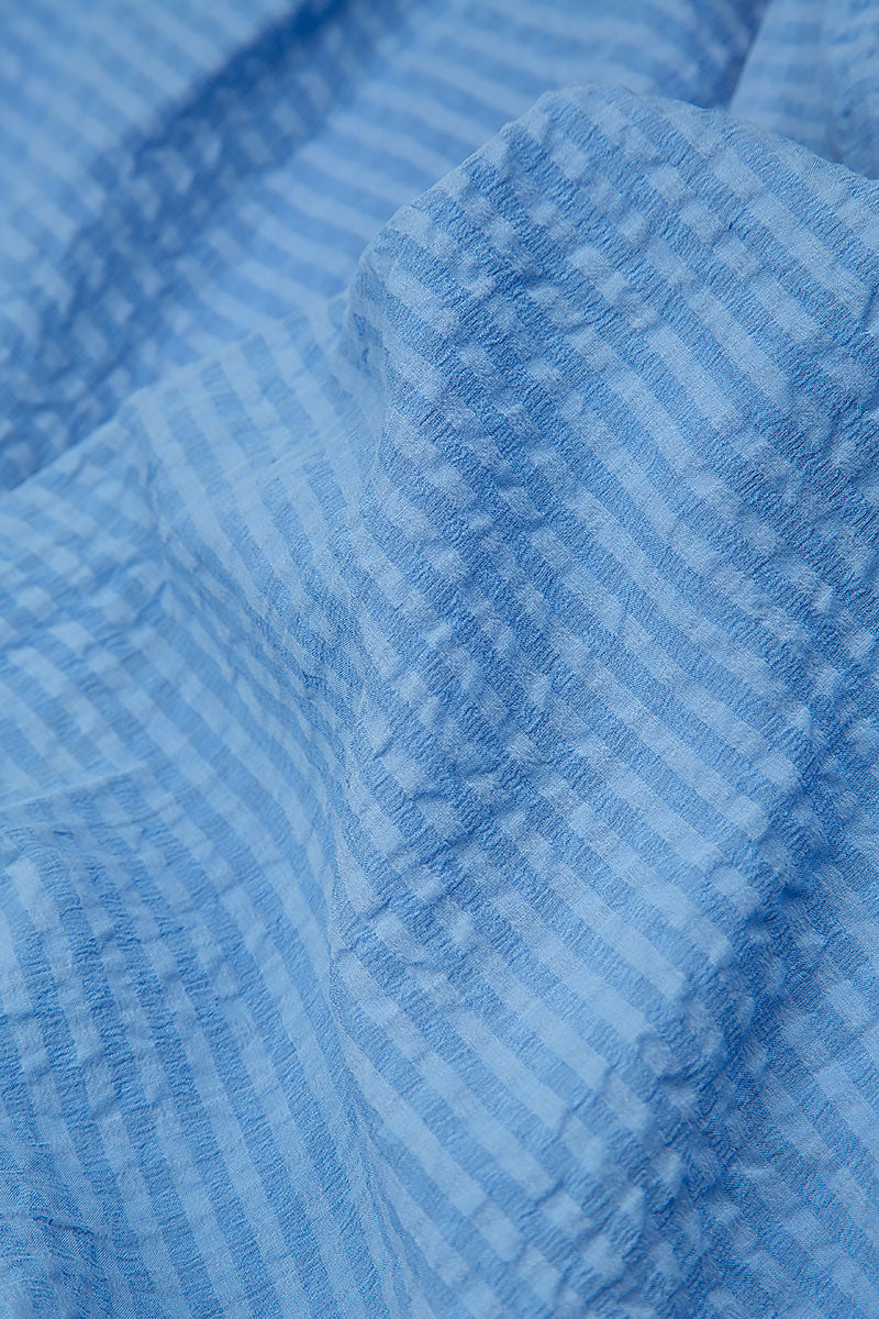 Taper Cornflower Textured Silk Trousers