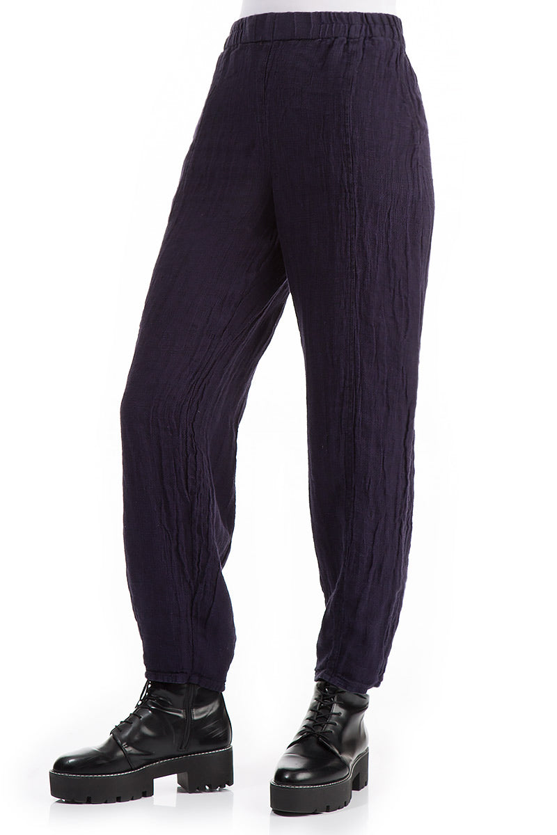 Pencil Royal Purple Linen Trousers