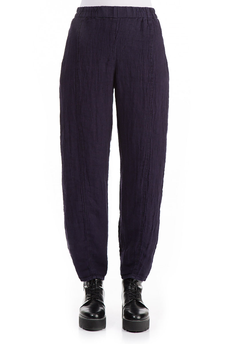 Pencil Royal Purple Linen Trousers