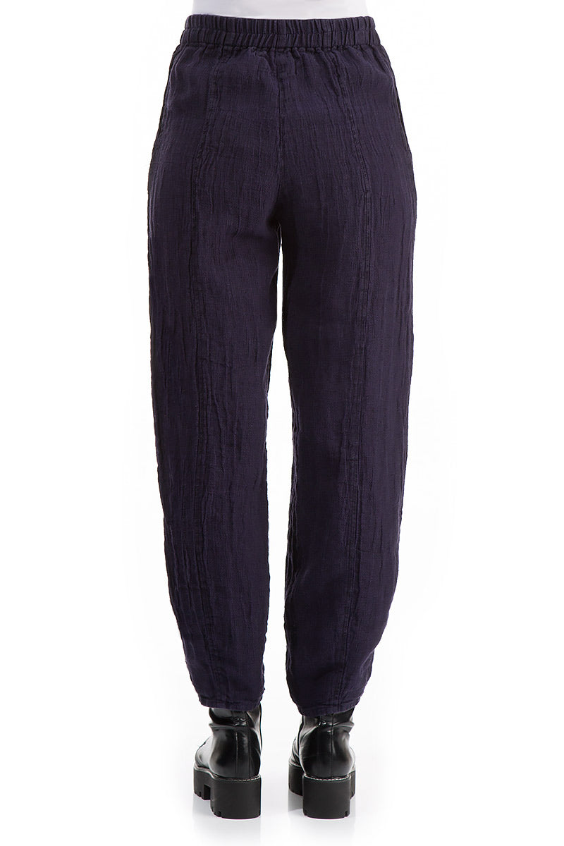 Pencil Royal Purple Linen Trousers