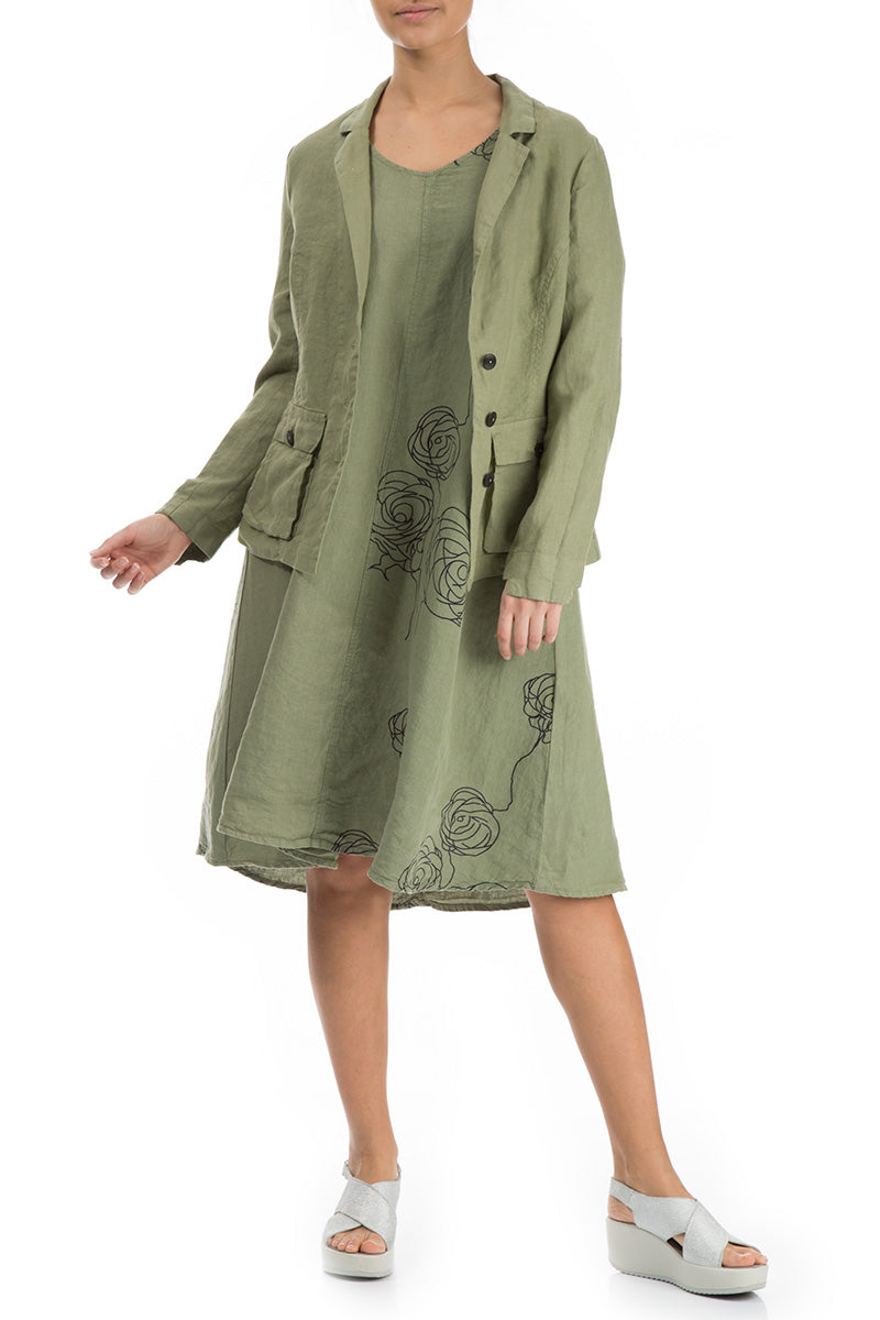 Three Pockets Khaki Linen Jacket - GRIZAS | Natural Contemporary Womenswear