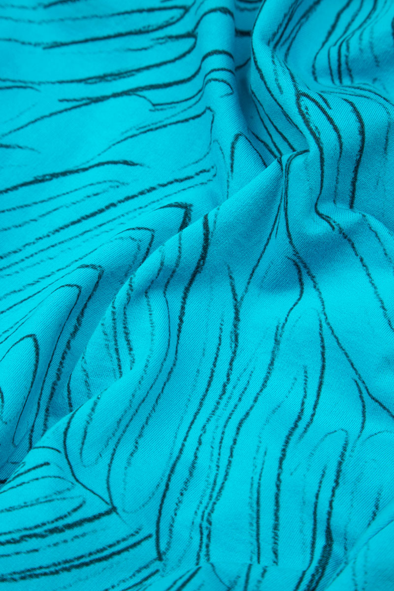 Tie Up Feathers Bright Turquoise Silk Bamboo Dress