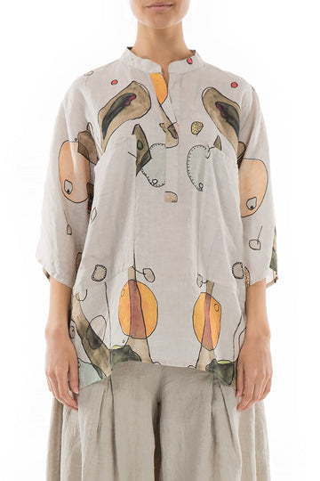 Two Pockets Earthy Linen Shirt