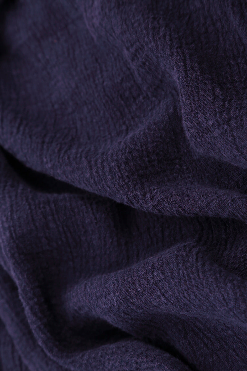 V-Neck Blue Violet Linen Blouse