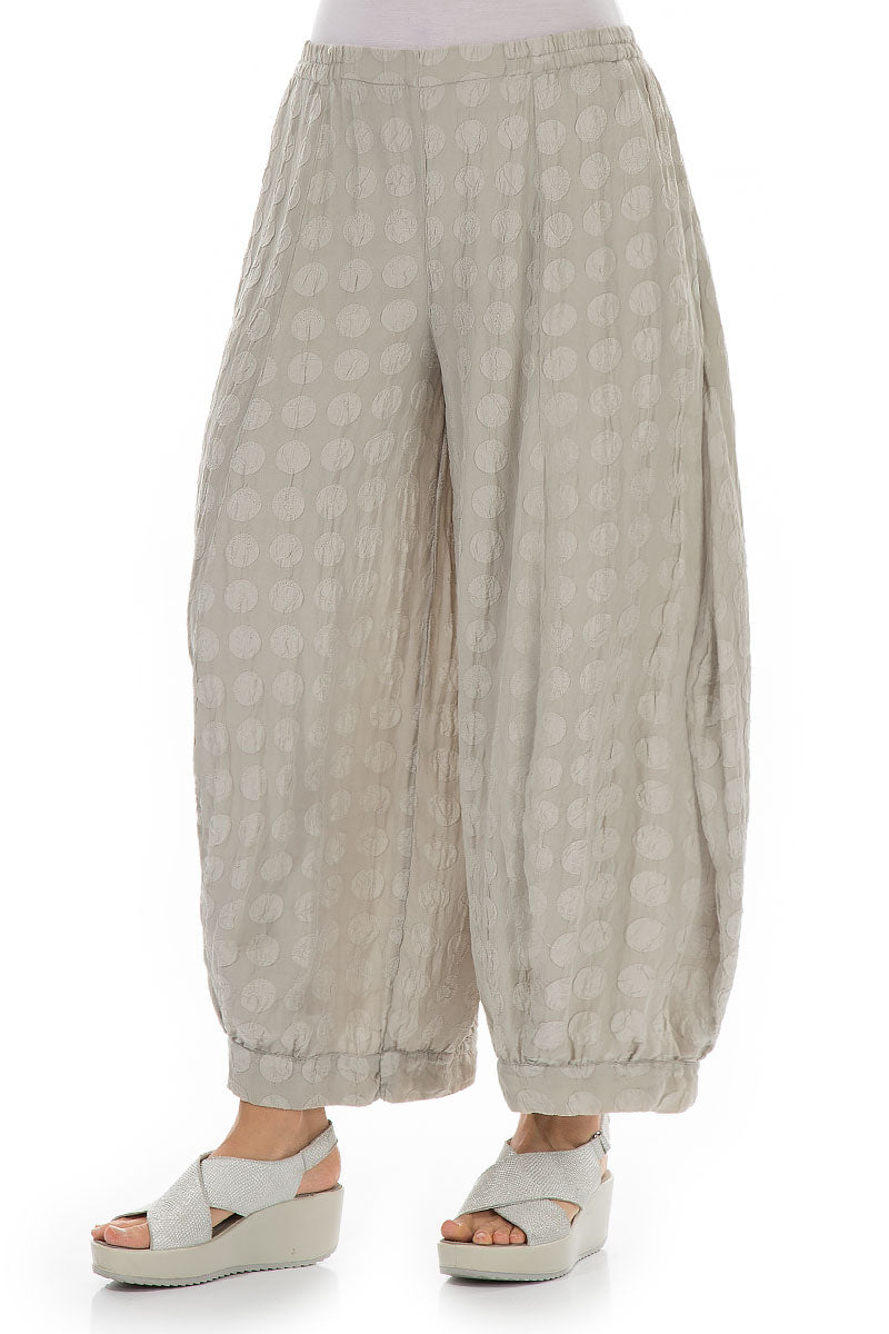 Wide Bubble Taupe Silk Trousers
