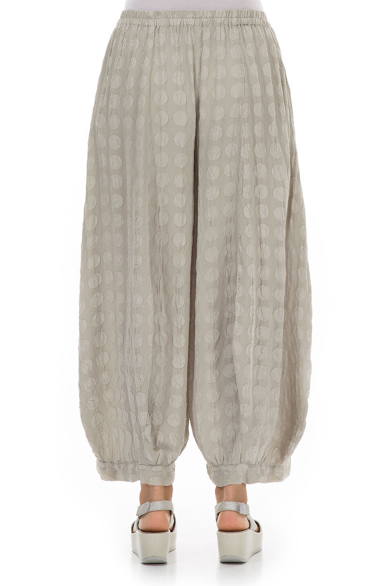 Wide Bubble Taupe Silk Trousers