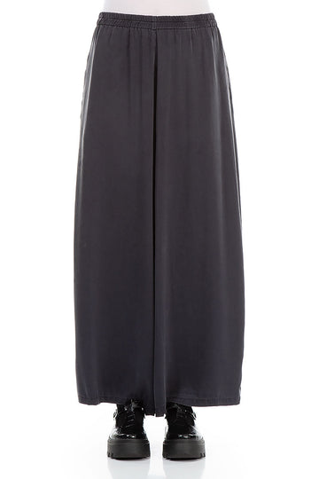 Wide Grey Silk Trousers