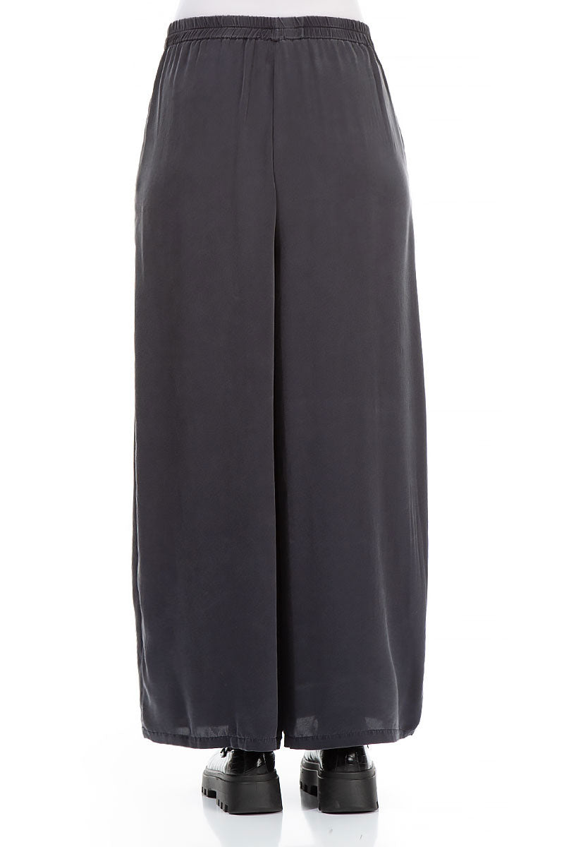 Wide Grey Silk Trousers