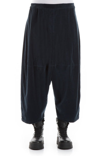 Wide Midnight Blue Corduroy Trousers