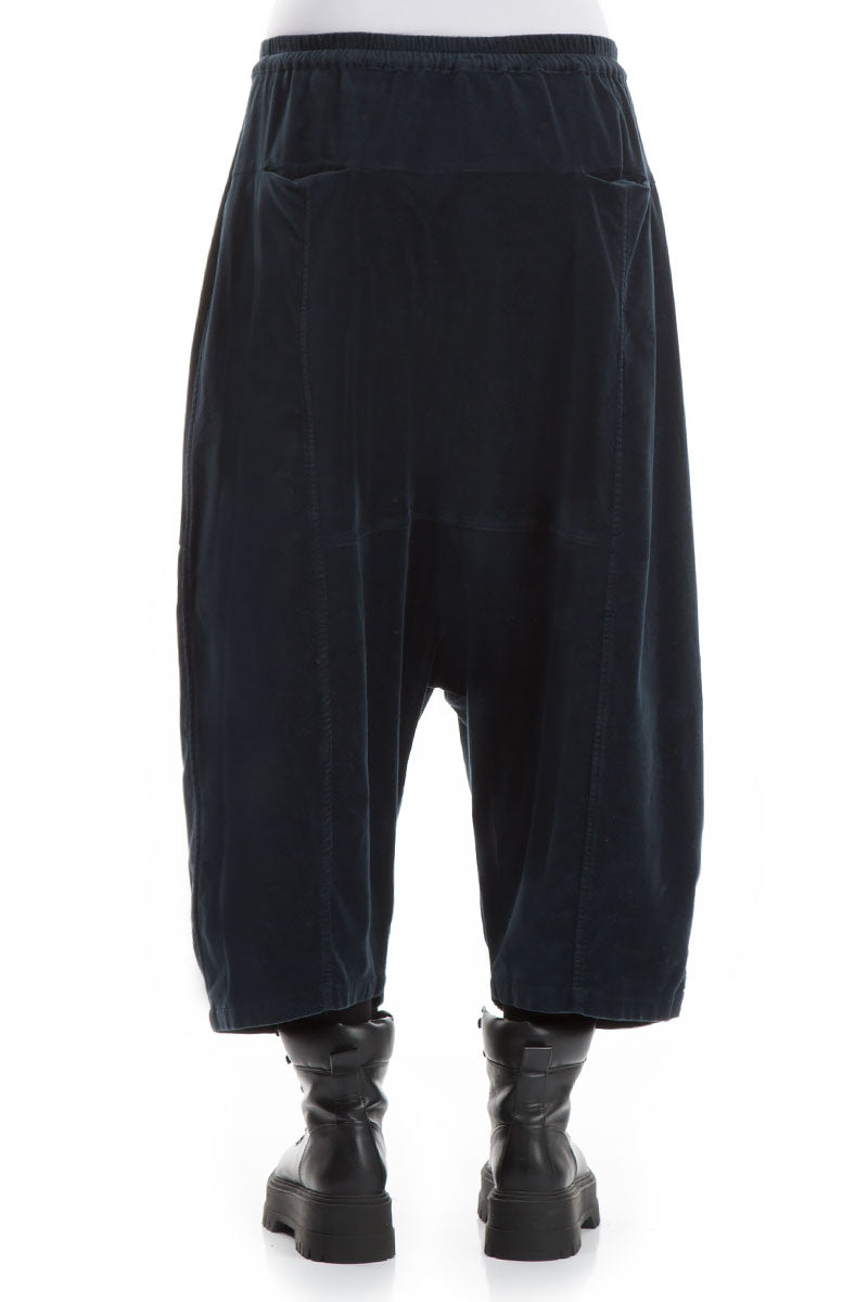 Wide Midnight Blue Corduroy Trousers