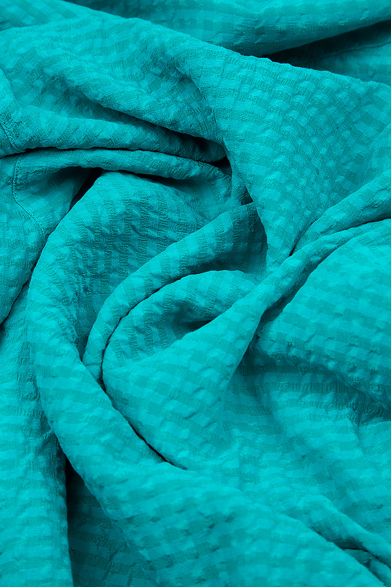 Wide Ocean Textured Silk Trousers