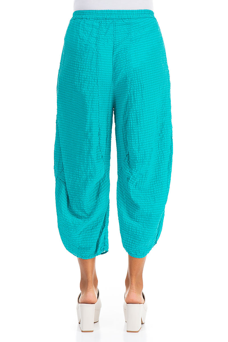 Wide Ocean Textured Silk Trousers