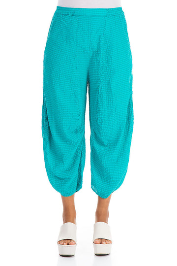 Wide Ocean Textured Silk Trousers