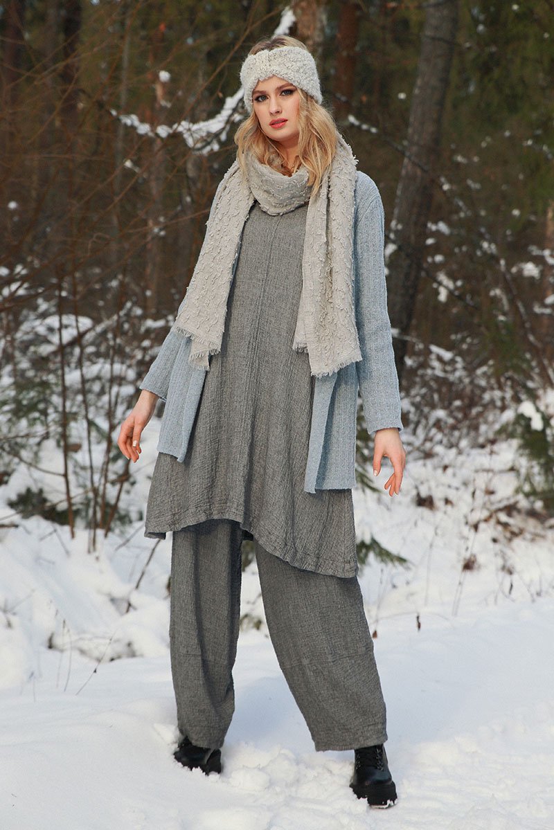 Rib Arctic Blue Wool Cardigan